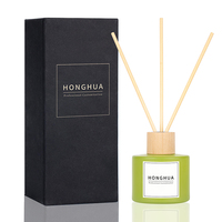 Diffuseur de parfum rond de luxe 100 ml en verre vert menthe et rose blush avec emballage cadeau haut de gamme