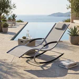 Sedia <span class=keywords><strong>da</strong></span> Giardino Moderna Portatile con Telaio in Acciaio Rinforzato 2*1, Rete Traspirante, Verniciata a Polvere, Smontabile (KD) per Piscina e Parco - Product Image 3