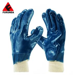 Anti aceite al por mayor Firm Grip Arrugado Nitrilo Recubierto guantes de trabajo algodón Seguridad jardín Guantes - Product Image 2