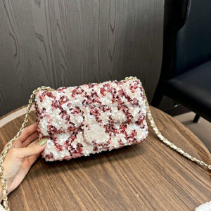 Sac à main de soirée élégant pour femme, style parisien, de marque de créateur, orné de perles scintillantes, avec chaîne, pour les soirées - Product Image 4