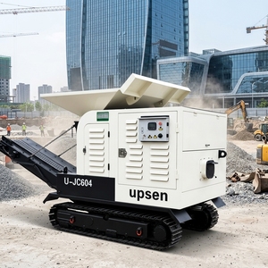 Concasseur à mâchoires mobile sur chenilles compact Upsen JC64 pour le traitement des déchets de construction et du calcaire, capacité max. 30 t/h, facile à utiliser - Product Image 4