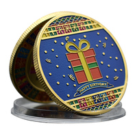 Médaille commémorative 3D Joyeux Anniversaire en alliage de zinc, estampée en fonte, double face, électroplaquée or et argent, souvenir