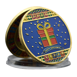 Médaille commémorative 3D Joyeux Anniversaire en alliage de zinc, plaquée or et argent, double face, souvenir de collection, cadeau - Product Image 2