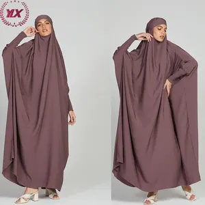新的谦虚头巾长袍穆斯林Khimar头巾祈祷礼服Jilbab Abaya EID Mujer批发英国穆斯林妇女服装