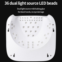 Lampe UV LED 36W 2-en-1 pour salon de manucure avec coussin de main en PU et séchoir à gel à capteur infrarouge