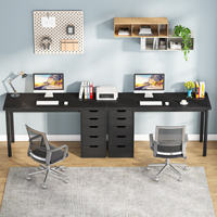 Bureau d'ordinateur moderne avec 5 tiroirs réversibles, table d'écriture écologique de 47 pouces avec structure métallique pour bureau à domicile