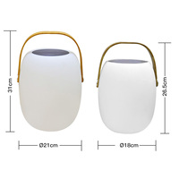 Lampes de table sans fil rechargeables pour l'extérieur Lanterne solaire portable pour patio avec chargement USB Lumière de nuit à gradation