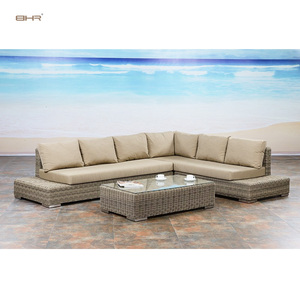 BHR-Bộ Sân Vườn Chất Lượng Đẹp Phổ Biến Đồ Nội Thất Sân Trong Ngoài Trời Sang Trọng Ghế Sofa 1 Góc + 1 Ghế Sofa Không Tay + 1 Bàn Cà Phê Hiện Đại - Product Image 1