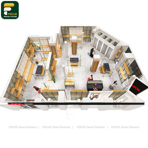 Contemporary Clothing Boutique Display Rack Apparel Counter Garment Showcase Glass Cabinet Furniture - Product Image 3