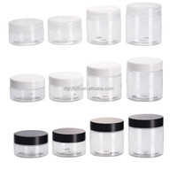 Pot cosmétique vide en plastique PET à large ouverture avec couvercles à vis en plastique et aluminium, 30g 50g 100g 150g 200g 250g
