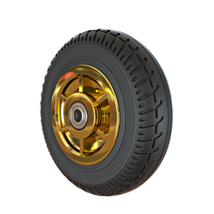 Rubber Caster Wheel Pulley Wheel With Metal Hub Treaded Mobility Wheel for Cart <b>Utility</b> Scooter - Product Image 1