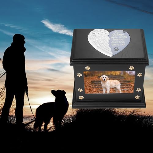 Modern Wooden Pet Memorial Urn Funeral Casket for Dogs with Ashes - Aurora Model 022