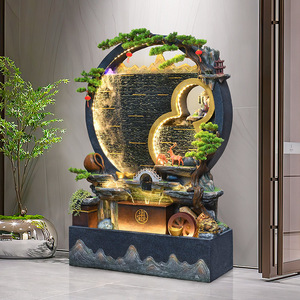Fuente de Pared con Cortina de Agua Circular Quanfangyuan, 120x43x178cm, Decoración Interior de Estilo Feng Shui - Product Image 2