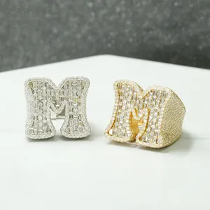 Men's Designer Rings Custom Jewelry Vvs Moissanite Diamond CZ Emerald Ring Bling Iced Out Custom Enamel Championship Style Class Rings Mens