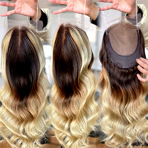 Balayage ผมยุโรปหรูหราลูกไม้ด้านหน้าผมท็อปเปอร์5ดาวขนาดฐาน8*8ขนาด20นิ้วทนทาน - Product Image 1