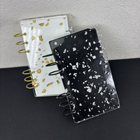 Classeur A5 transparent en acrylique, carnet à feuilles mobiles, logo personnalisé, classeur à 6 anneaux en acrylique pour le bureau, l'école, la papeterie