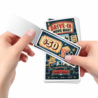 Cartes à gratter à ouverture rapide de haute qualité, personnalisables avec design gratuit, format rectangulaire long, à fenêtre unique, pour récompenses monétaire importantes