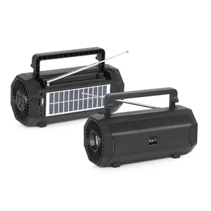 E817 2.5 polegada 8 watt Carregamento Solar Portátil Lanterna Portátil BT Sprekers Estéreo Sem Fio Stander/FM/USB/TF/AUX Alto-falantes