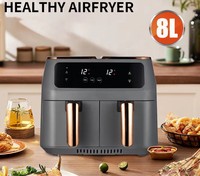 Oven Penggorengan Udara Terlaris Peralatan Dapur Baru Dua Zona Ganda 2 Keranjang Uap Kapasitas Besar Layar Sentuh