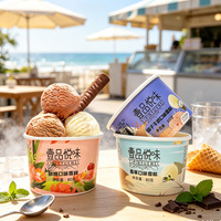 Gobelets en papier pour crème glacée personnalisables à paroi simple, de qualité alimentaire, écologiques, biodégradables et recyclables avec couvercle