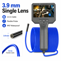 Caméra Endoscopique Portable P40 en Promotion - Lentille Unique de 3,9 mm, Câble Semi-Rigide Flexible de 1,5 m, Écran IPS HD de 4,3 pouces