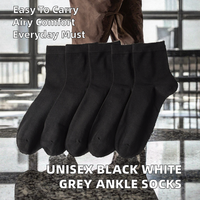 Chaussettes courtes unisexe jetables noires, blanches et grises, couleur unie, pour le voyage, le quotidien et le printemps – Vente en gros à prix réduit
