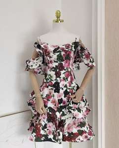 Robe décontractée à une épaule à imprimé floral et à grande ampleur, robe bustier ample à imprimé - Product Image 6