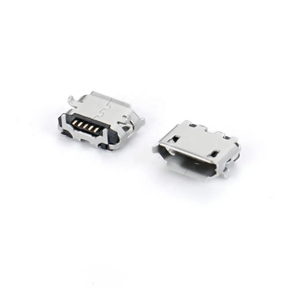 In Stock Usb Micro B Type Female Jack Smt Horn Type 5 Pin Micro Usb Plug Charging Port Connector