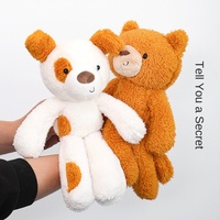 Venta al por mayor de animales de peluche de piernas largas lindo oso y cachorro edredón con técnica bordada regalo de cumpleaños para niños