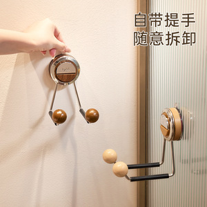 Bydell Hair Dryer Holder Wall Mounted Walnut Wood Color Punch Free Storage Rack For Bathroom - Product Image 5