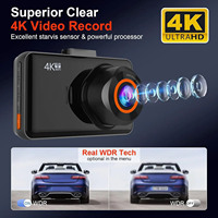 Nueva cámara de salpicadero 4K de 3 pulgadas, portátil, 1600P, WiFi, caja negra para coche, con cámara Doble GPS, ventosa, pantalla IPS, memoria de tarjeta TF