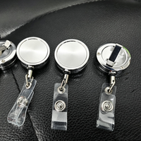 Porte-badge rétractable en métal avec grand logo et clip rotatif pour employés de bureau et d'école