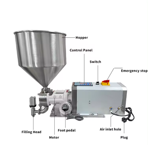 เครื่องบรรจุแบบกึ่งอัตโนมัติชนิดปั๊มโรตารี่ Yunqingtech สำหรับของเหลวความหนืดสูง เช่น แชมพู ซอสปลา มายองเนส พร้อมระบบทำความร้อนและผสมกลีเซอรีน - Product Image 4