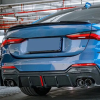 Diffuseur de becquet de lèvre de pare-chocs arrière en Fiber de carbone de haute qualité avec lumière LED pour BMW G22 Sline Coupé 2021 + diffuseur arrière