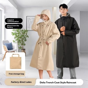 Impermeable de Poliéster Estilo Gabardina <span class=keywords><strong>DELIA</strong></span> DJ-190 de Alta Calidad para Adultos, Diseño de una Pieza, Engrosado y Alargado, Anti-Tormenta, para Senderismo - Product Image 1