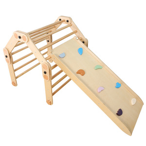 CPC Venta caliente 7-en-1 Montessori Pickler Game Set Precio de fábrica Jardín de madera Arco Iris Interior/Exterior Niños Marco de escalada - Product Image 5