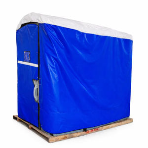 Housse de protection isolante en PVC pour toilettes industrielles, résistante aux intempéries et aux chocs du vent, pour usage en construction - Product Image 1