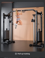 Machine de musculation professionnelle à double poulie pour la maison, réglable en hauteur, pour exercices de pectoraux, épaules et dos, avec cadre en acier robuste