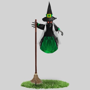 Figura de <span class=keywords><strong>Bruja</strong></span> Voladora Verde con Sonido y Luz para Decoración de Halloween y Cumpleaños, Ideal para Casa Embrujada y Jardín, Accesorio para Crear <span class=keywords><strong>una</strong></span> Atmósfera Espeluznante - Product Image 5