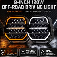 Vente en gros de phares LED combinés spot et flood personnalisés de 120 W, 9 pouces, pour véhicules tout-terrain 4x4, pick-up, SUV