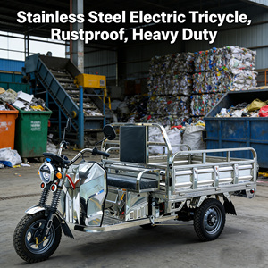Vente directe usine – Tricycle électrique de fret <span class=keywords><strong>en</strong></span> acier inoxydable, carrosserie ouverte, capacité de charge 800 kg, puissance 1200 W, vitesse 40-45 km/h, prix bas - Product Image 6