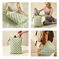 Sac à couches pour bébé en polyester, design personnalisé d'usine, avec fermeture éclair, lavable et entièrement 100% imperméable, grande capacité, sac de rangement intérieur