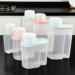 Cross-border plastic airtight kitchen food storage jars, <b>large</b> size, grain jars, small size, lidded storage <b>boxes</b> - Product Image 3