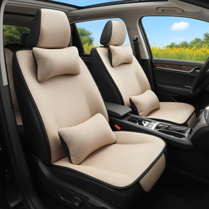 Juego de Cojines de Asiento de Seda de Hielo Beige, 3 Piezas, Almohadilla para Asiento de Coche, Refrescante, para Uso en Verano - Product Image 2