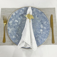 Plaque en plastique de mariage de fête de personnalisation d'usine plaque de chargeur ronde en forme d'ondulation d'eau bleue de nouveau Style