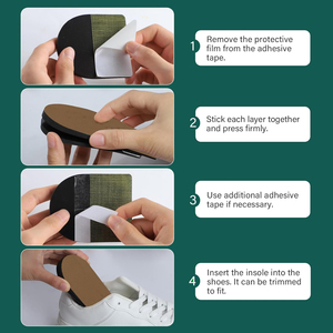 Inserti di sollevamento del tallone regolabile per scarpe-sollevatore di scarpe ortopedico per gambe irregolari 4 strati di altezza aumento soletta per il dolore al tallone - Product Image 6