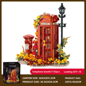 Set di Costruzioni Cabina Telefonica Britannica 1142 Pezzi con Luce, Lampione, Porta Mobile, Nido per Uccelli, Decorazione, Regalo STEM per Bambini - Product Image 6