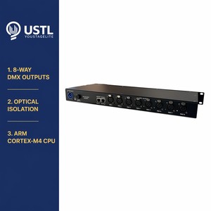 Nodo ART NET a DMX512 de 8 Puertos, 4096 Canales, Aislamiento Óptico 2000V, NEUTRIK XLR, Montaje en Rack 1U, 2 RJ45, Compatible con Cadena Daisy, MA MagicQ - Product Image 6