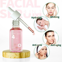 Marque privée Acide hyaluronique bio végétalien Niacinamide Vitamine C Vitamine E Sérum pour le visage Essence 4 en 1 Sérum pour le visage