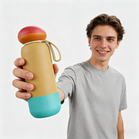 Bouteille d'eau en acier inoxydable Yeway, écologique, avec couvercle en silicone en forme de champignon, sans BPA, anti-fuite, avec poignée portable pour l'extérieur